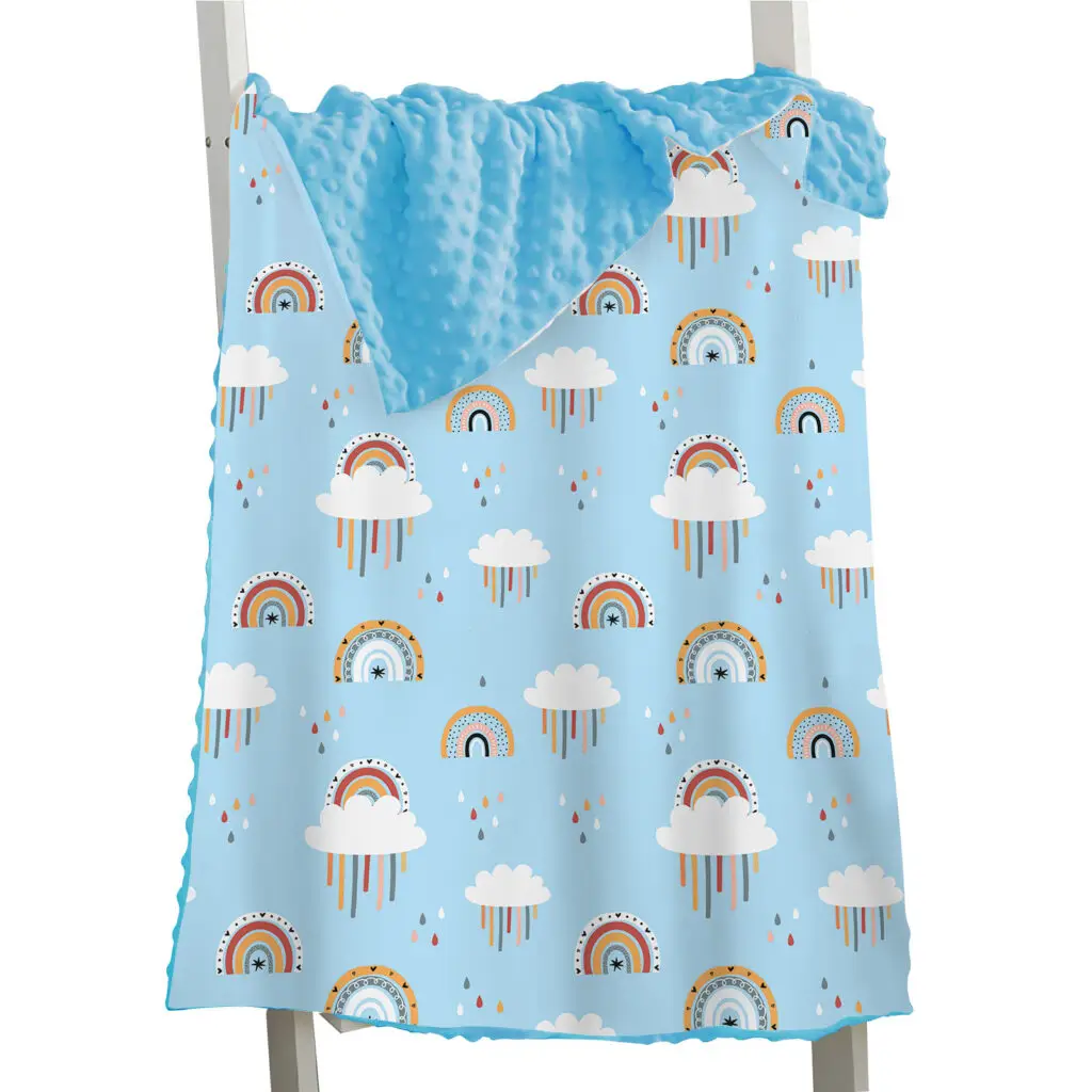 Rabbit Whale Sloth Bird Baby Minky Blanket 12