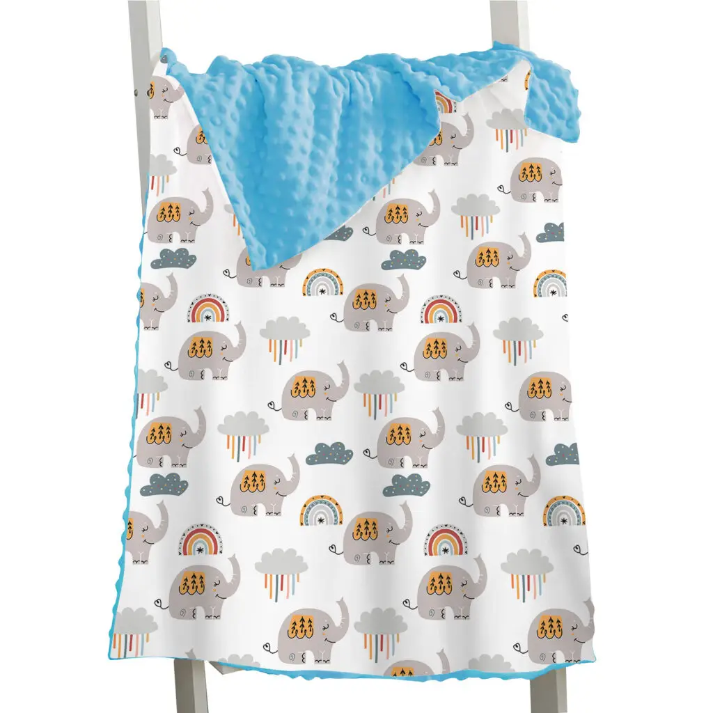 Rabbit Whale Sloth Bird Baby Minky Blanket 14