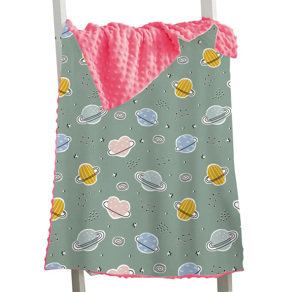 Rabbit Whale Sloth Bird Baby Minky Blanket 16
