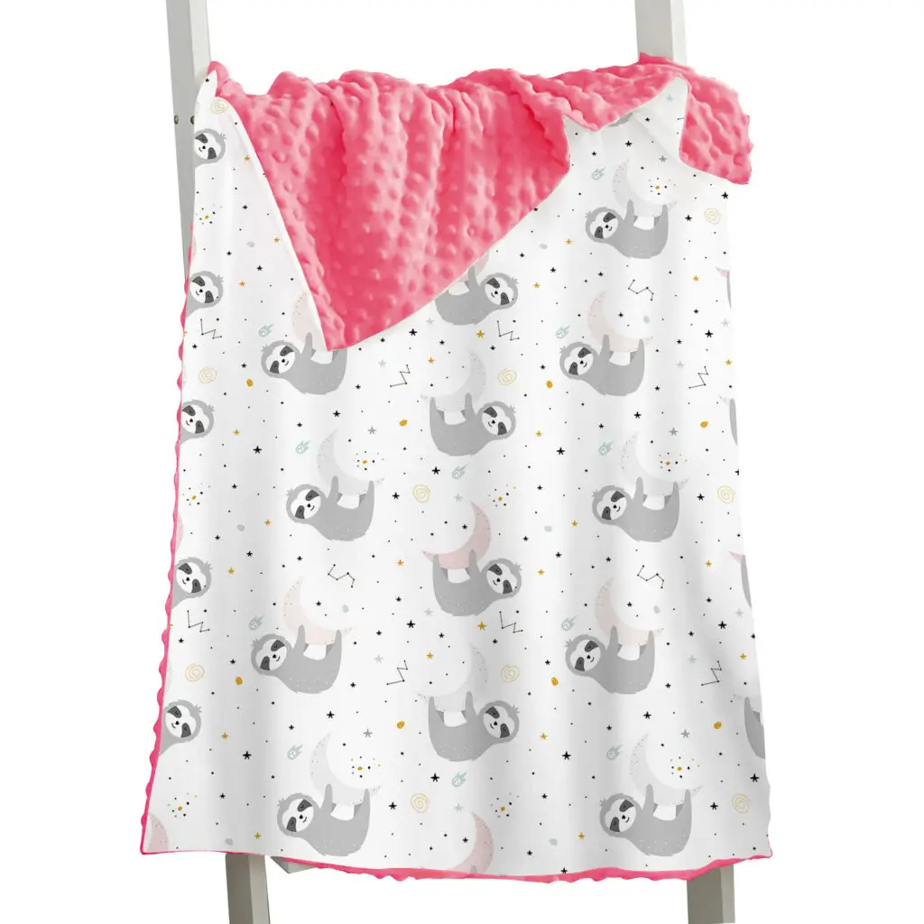 Rabbit Whale Sloth Bird Baby Minky Blanket 22
