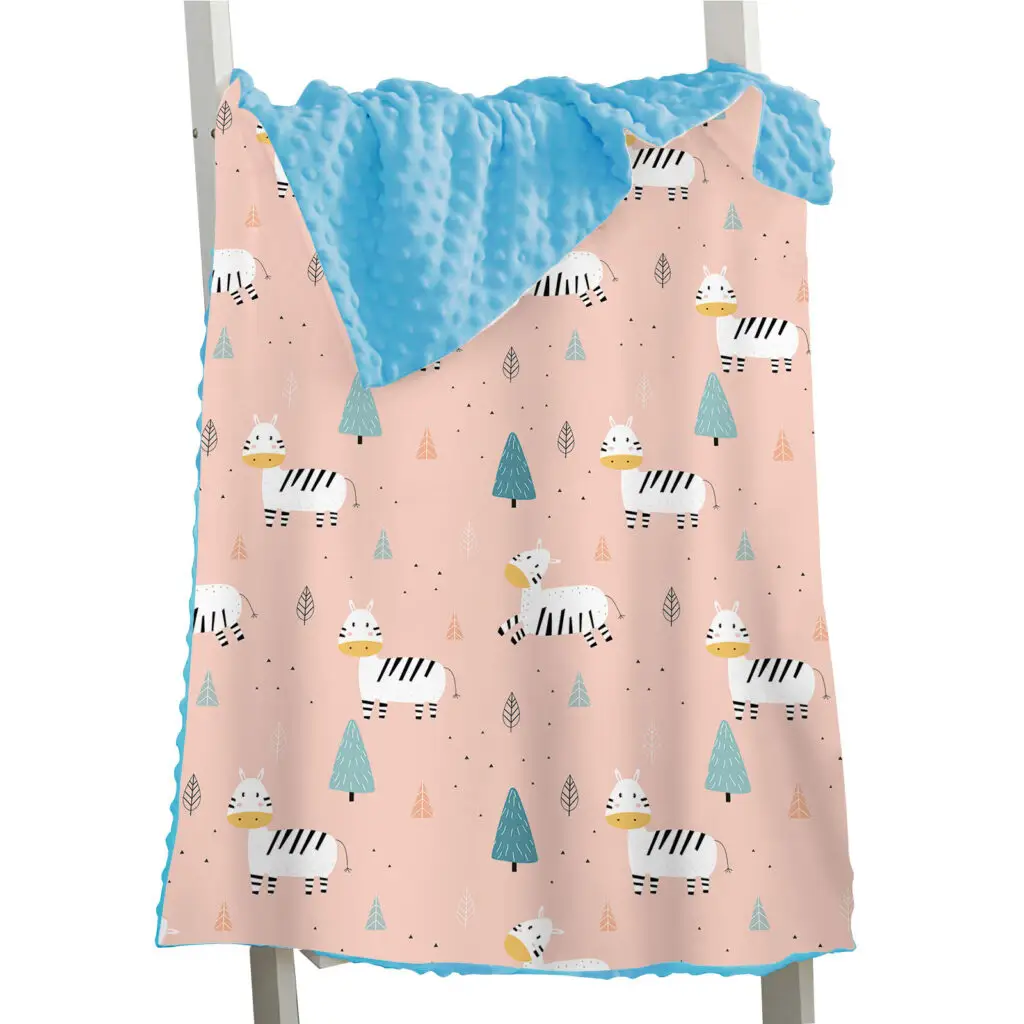 Rabbit Whale Sloth Bird Baby Minky Blanket 23