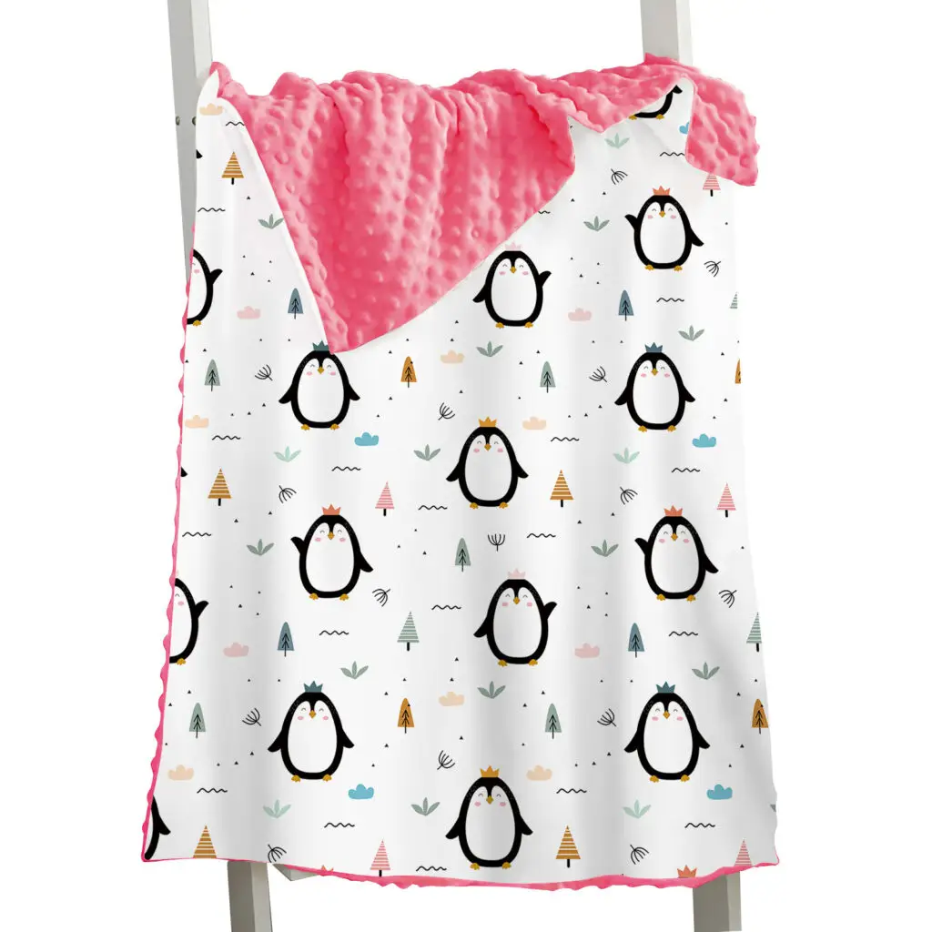 Rabbit Whale Sloth Bird Baby Minky Blanket 28