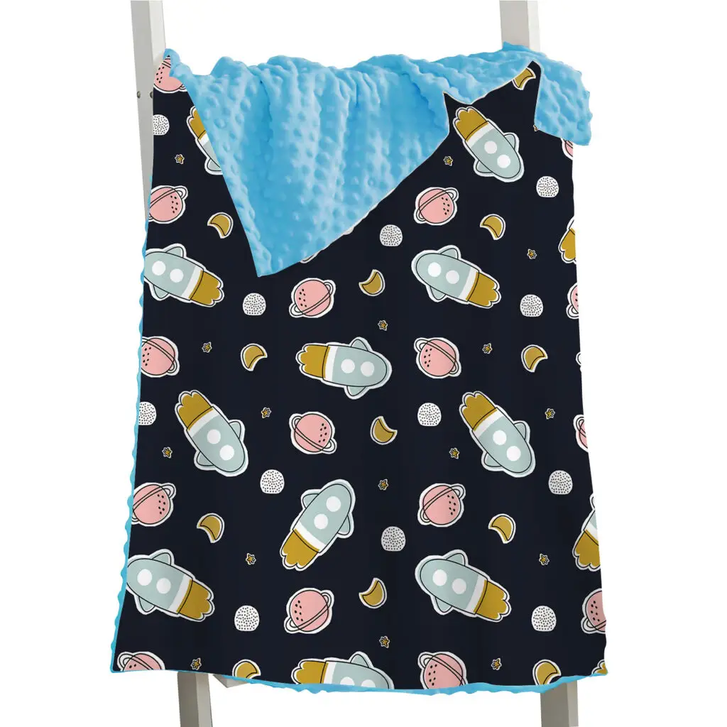 Rabbit Whale Sloth Bird Baby Minky Blanket 5