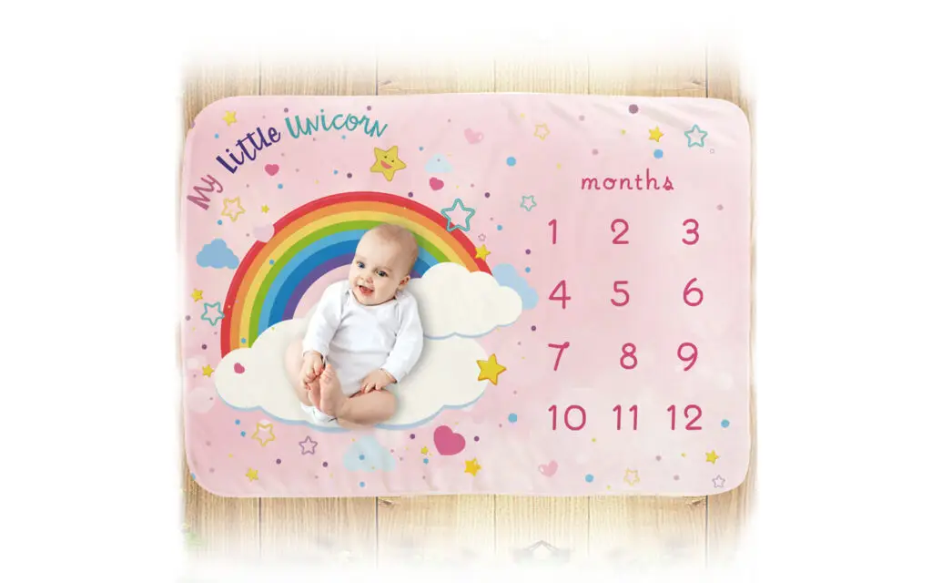 Rainbow Baby Milestone Blanket