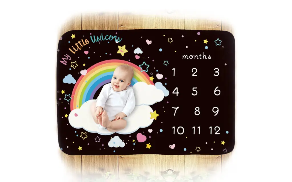 Rainbow Clouds Baby Milestone Blanket