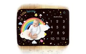 Rainbow Clouds Baby Milestone Blanket