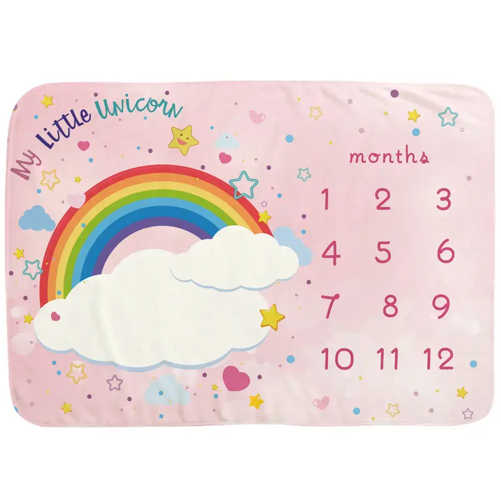 Rainbow Clouds Baby Milestone Blanket 6