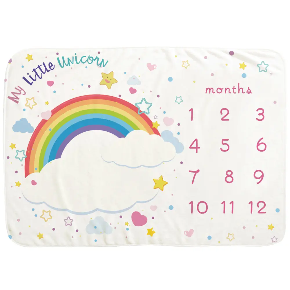 Rainbow Clouds Baby Milestone Blanket 7