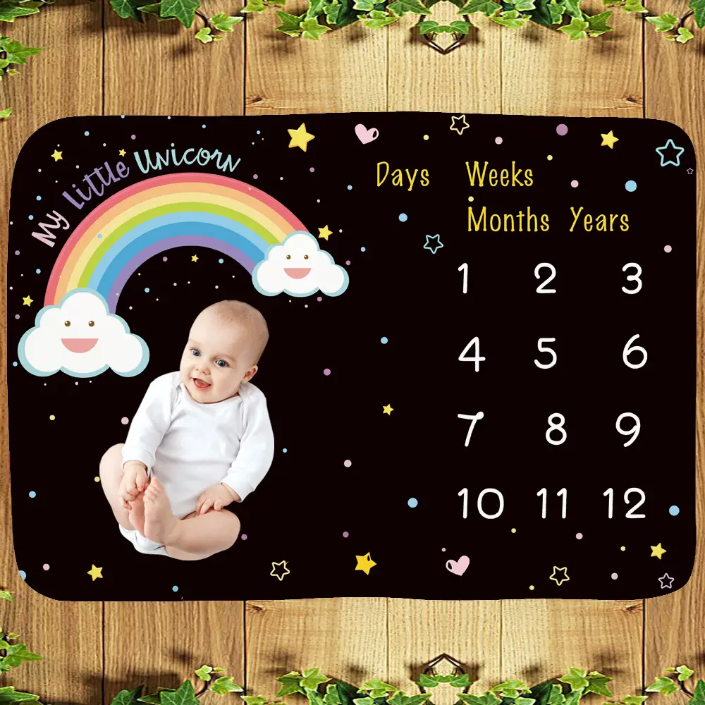 Rainbow Stars Baby Milestone Blanket 1