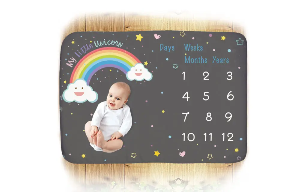 Rainbow Stars Baby Milestone Blanket 1 Rainbow Stars Baby Milestone Blanket