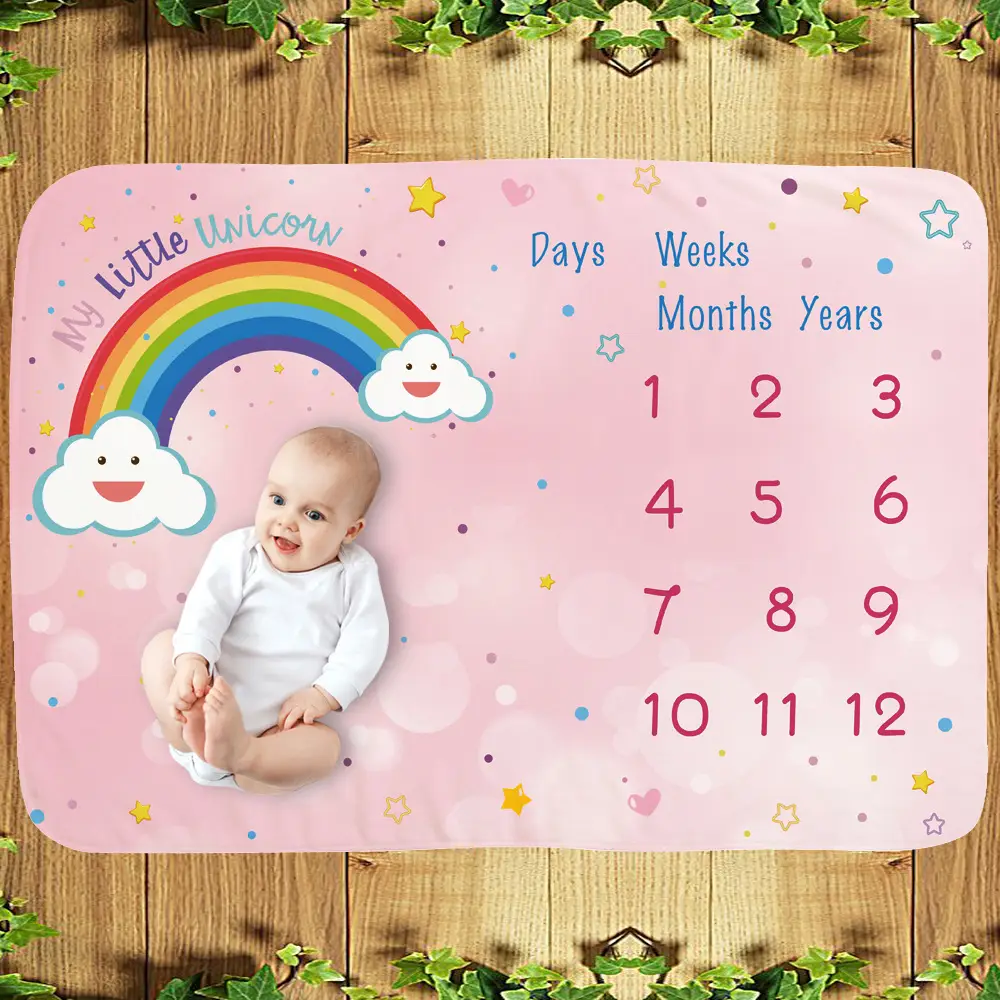 Rainbow Stars Baby Milestone Blanket 2