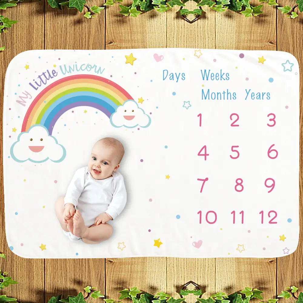 Rainbow Stars Baby Milestone Blanket 3