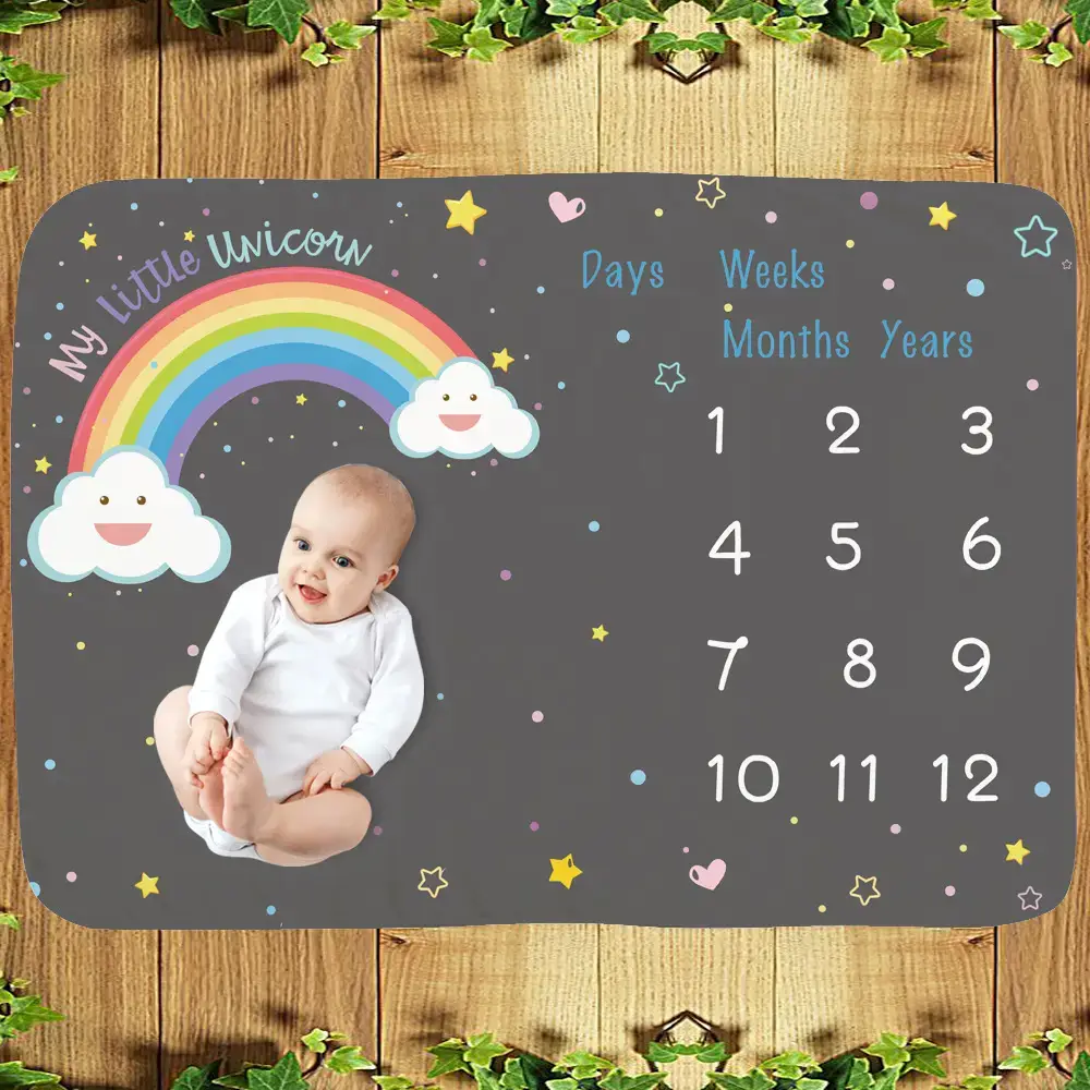 Rainbow Stars Baby Milestone Blanket 4