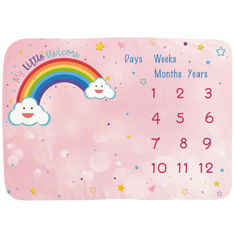 Rainbow Stars Baby Milestone Blanket 6