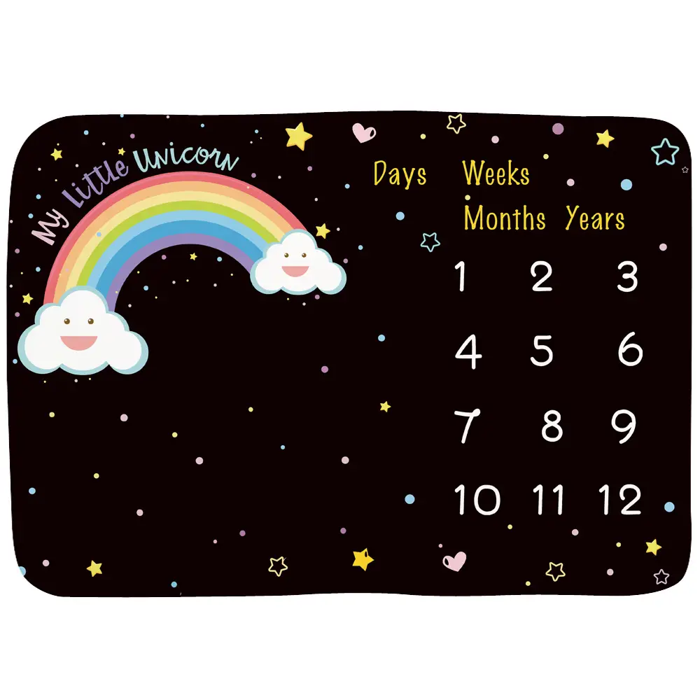 Rainbow Stars Baby Milestone Blanket 7