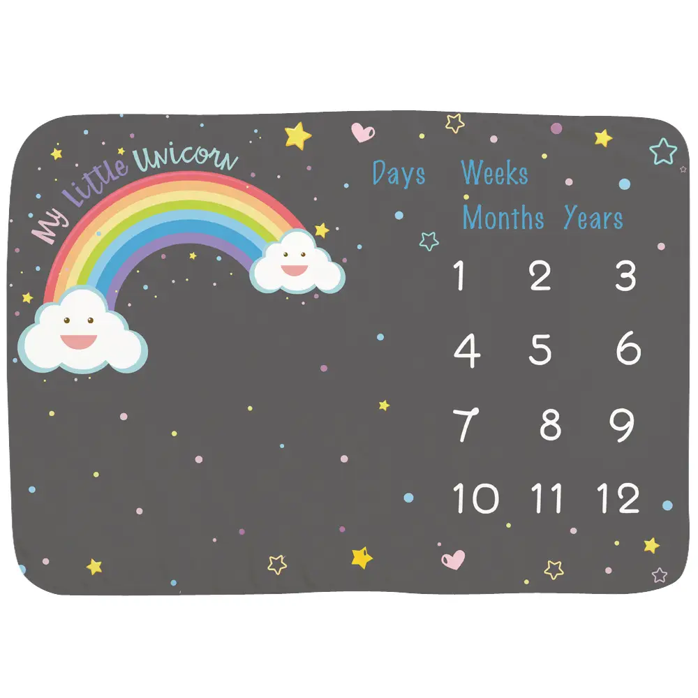 Rainbow Stars Baby Milestone Blanket 8