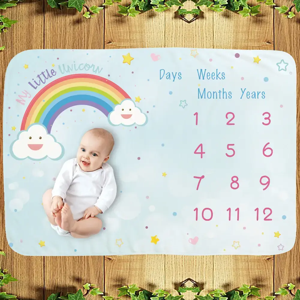 Rainbow Stars Baby Milestone Blanket 9