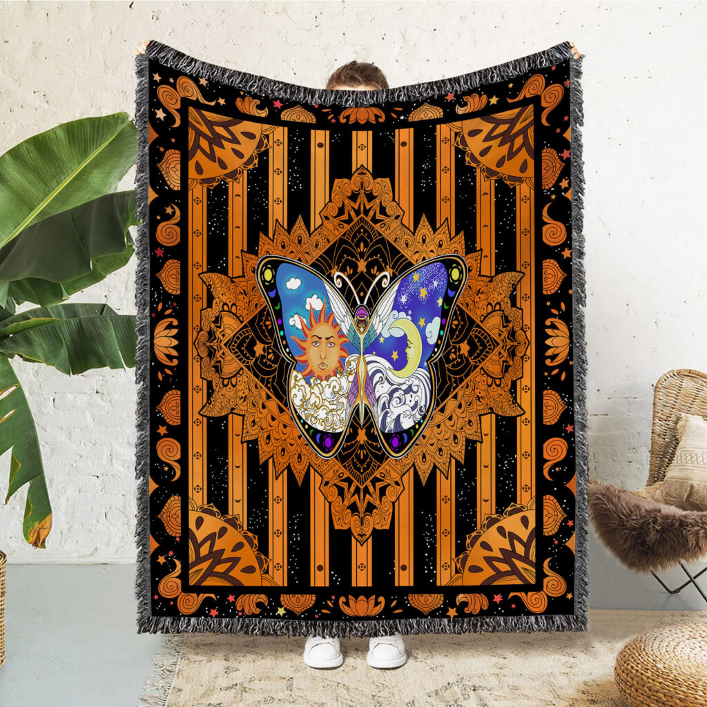 Religious Butterfly Flannel Blanket Throw 2