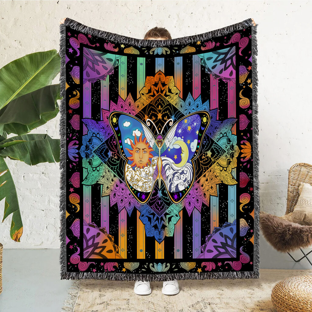 Religious Butterfly Flannel Blanket Throw 4