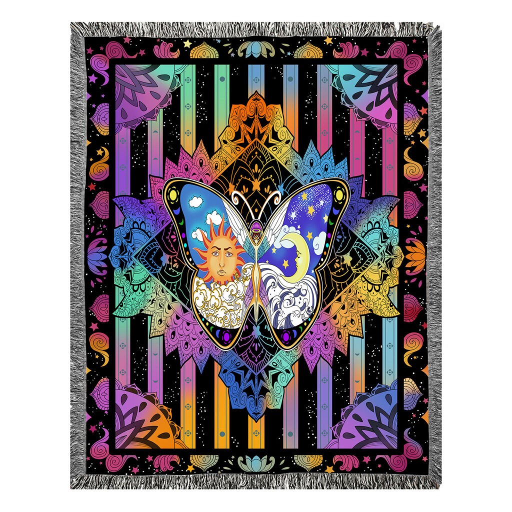 Religious Butterfly Flannel Blanket Throw 5
