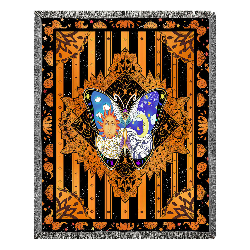 Religious Butterfly Flannel Blanket Throw 8