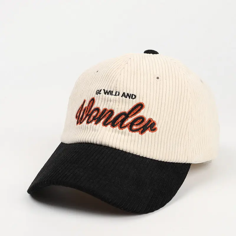 Be Wild And Wonder Color Matching Corduroy Baseball Cap 2 SKU 01 黑色 11