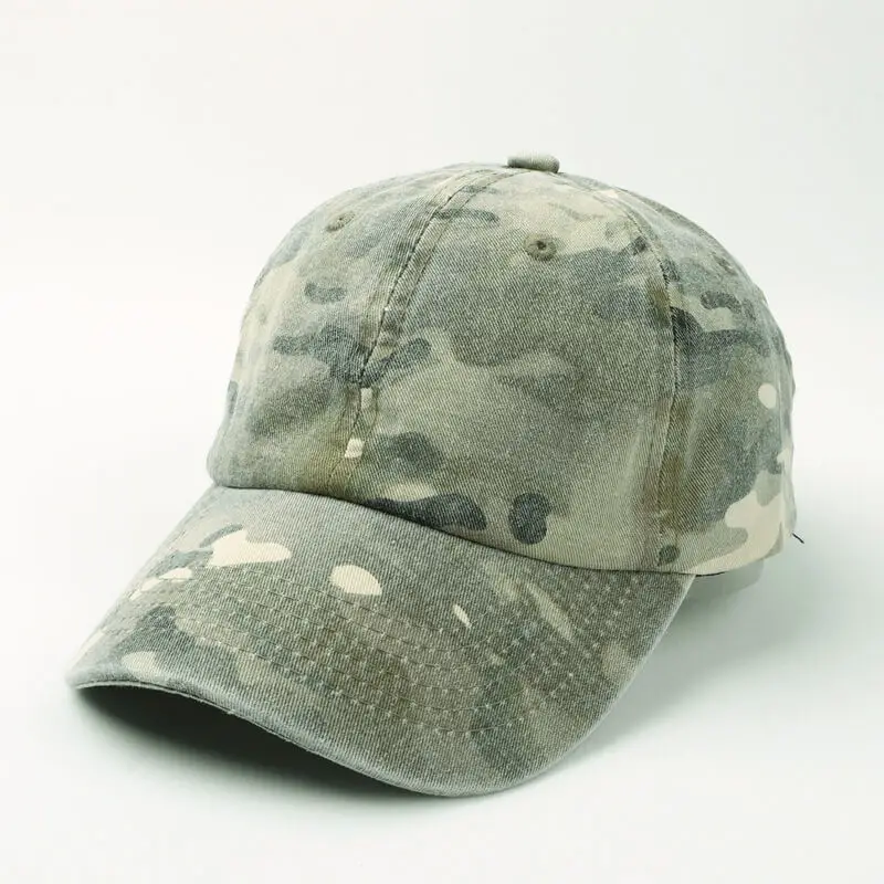 Washed Cotton Soft Top Camouflage Baseball Cap 3 SKU 02 咖啡绿迷彩