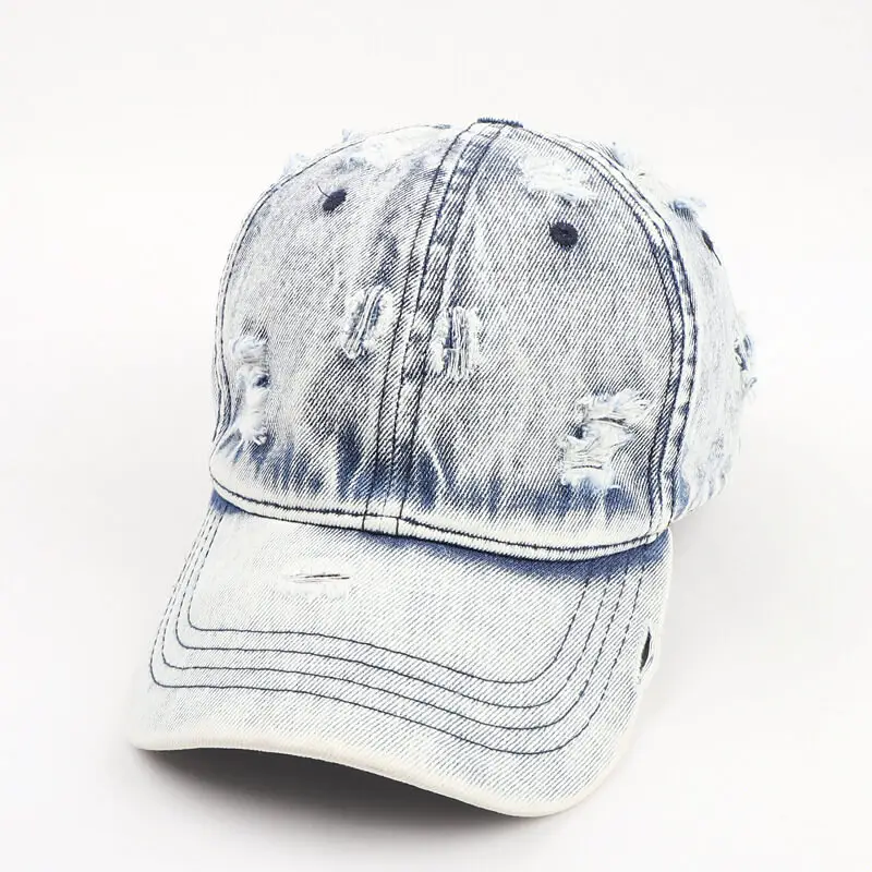 Retro Distressed Bent Brim Sun Visor Cap 3 SKU 02 浅蓝 1