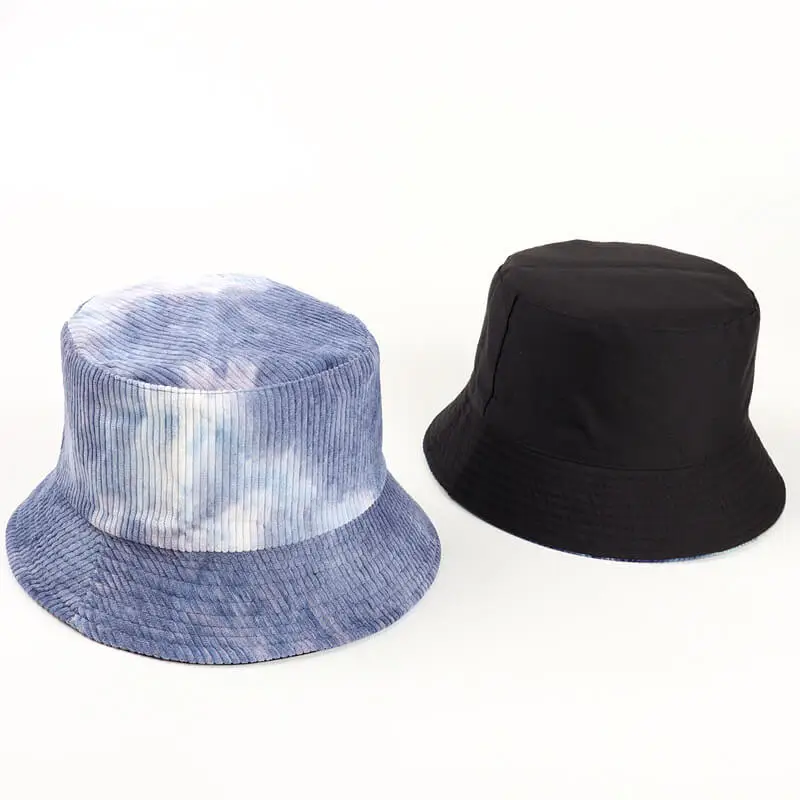 Autumn Winter Corduroy Tie-dye Bucket Hat 3 SKU 02 粗条纹 藏蓝白