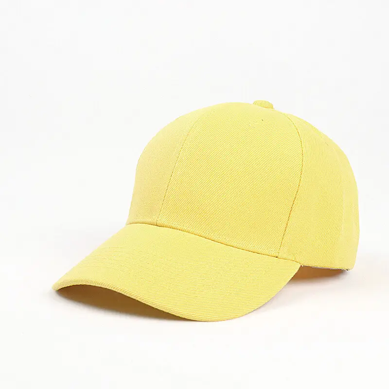 Cheap Basic Solid Color Velcro Baseball Cap 3 SKU 02 黄色 1