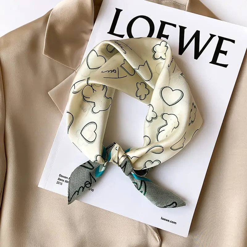 Fashionable Natural Silk Scarf 53 x 53 cm 7 SKU 03 17213 湖绿