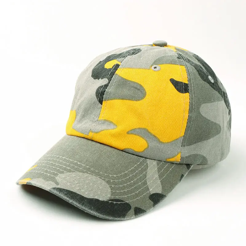 Washed Cotton Soft Top Camouflage Baseball Cap 5 SKU 04 黄迷彩