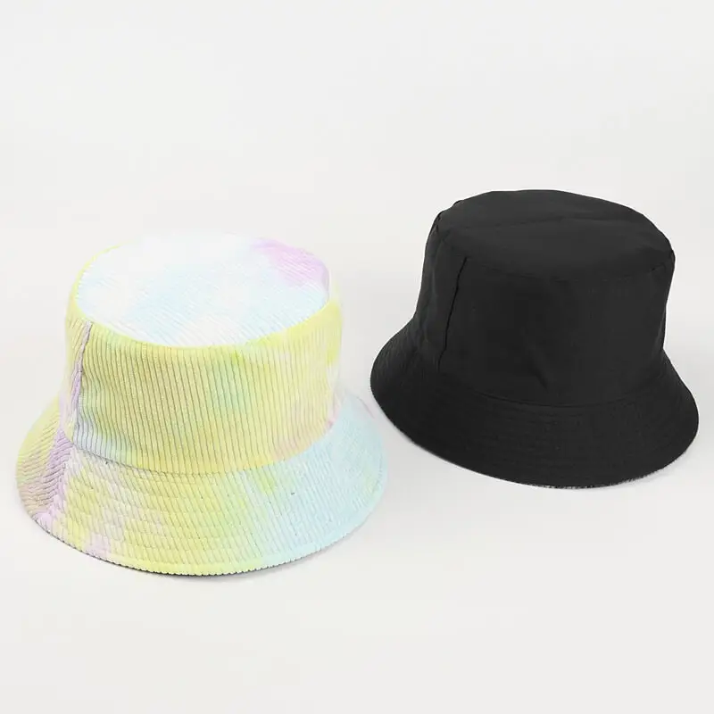 Autumn Winter Corduroy Tie-dye Bucket Hat 6 SKU 05 粗条纹 黄蓝紫