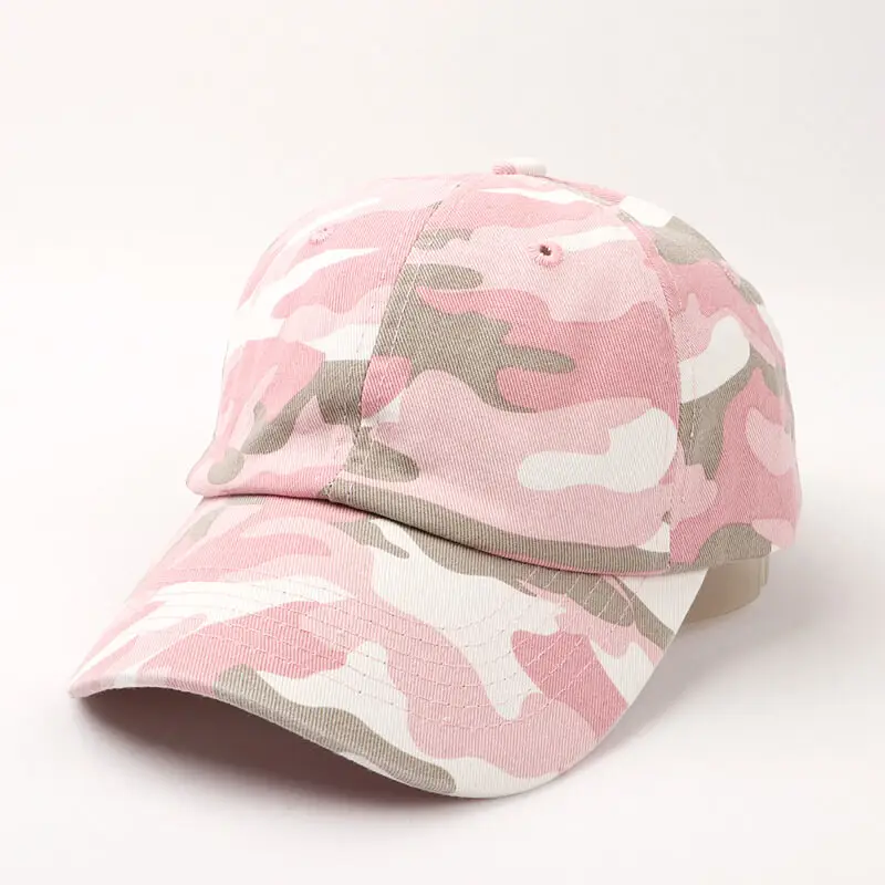 Washed Cotton Soft Top Camouflage Baseball Cap 7 SKU 06 粉迷彩