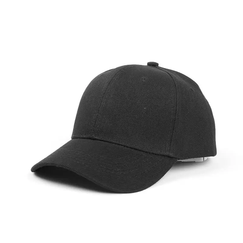 Cheap Basic Solid Color Velcro Baseball Cap 7 SKU 06 黑色
