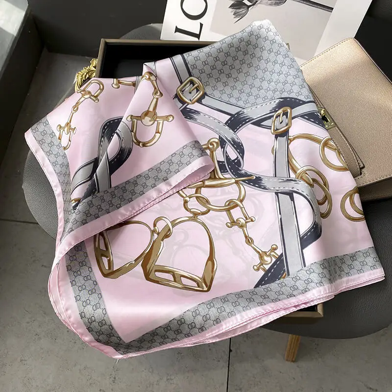 Imitatedsilk fabric Silk Scarf 70 x 70cm 104 SKU 07 29108 粉色