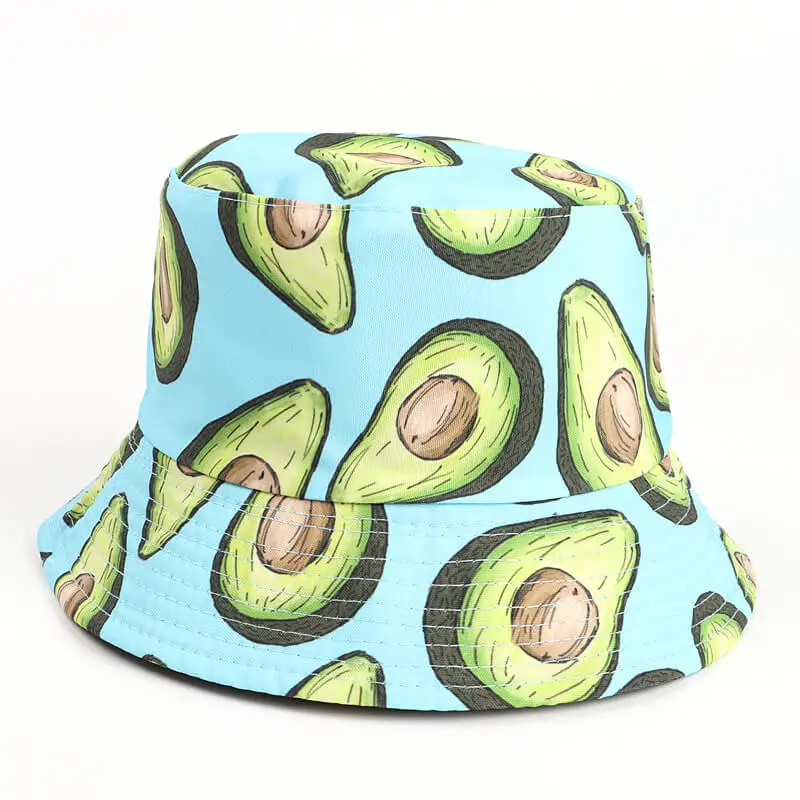 Lemon Watermelon Strawberry Fruit Bucket Hat 8 SKU 07 牛油果蓝色