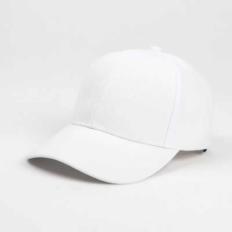 Cheap Basic Solid Color Velcro Baseball Cap 8 SKU 07 白色