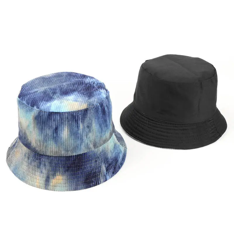 Autumn Winter Corduroy Tie-dye Bucket Hat 8 SKU 07 粗条纹 烟灰蓝