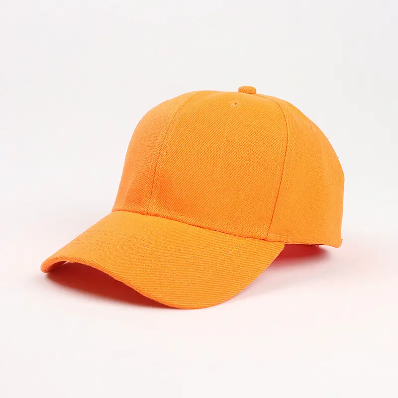 Cheap Basic Solid Color Velcro Baseball Cap 10 SKU 09 桔色