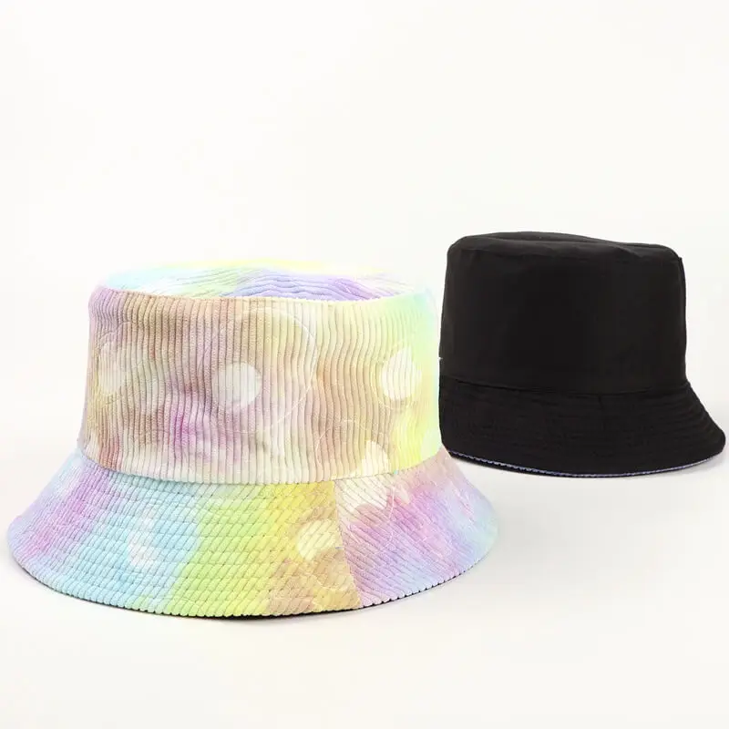 Autumn Winter Corduroy Tie-dye Bucket Hat 11 SKU 10 粗条纹压花 紫黄