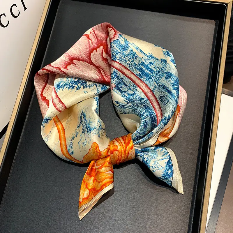 Fashionable Natural Silk Scarf 53 x 53 cm 22 SKU 11 16213 红色