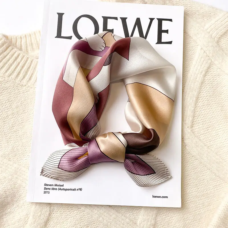 Fashionable Natural Silk Scarf 53 x 53 cm 25 SKU 12 17216 粉色