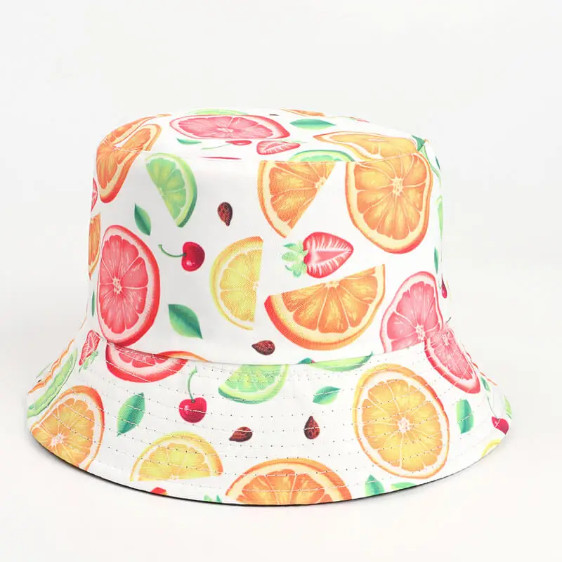 Lemon Watermelon Strawberry Fruit Bucket Hat 13 SKU 12 橙子