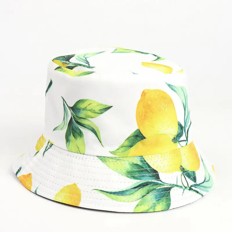Lemon Watermelon Strawberry Fruit Bucket Hat 14 SKU 13 柠檬