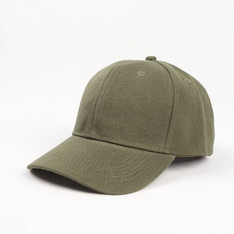 Cheap Basic Solid Color Velcro Baseball Cap 15 SKU 14 军绿色