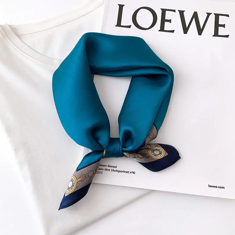 Fashionable Natural Silk Scarf 53 x 53 cm 31 SKU 15 17301 浅蓝