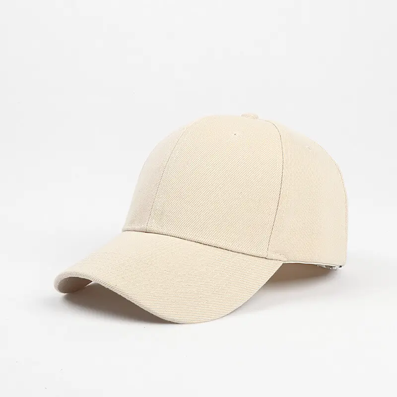 Cheap Basic Solid Color Velcro Baseball Cap 17 SKU 16 浅卡其色