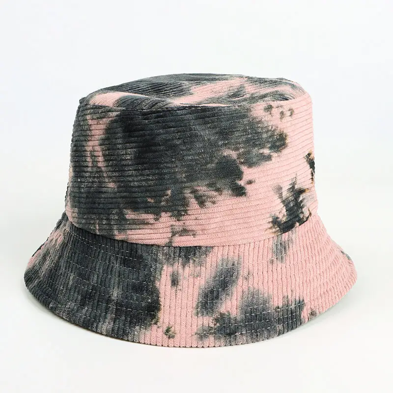 Autumn Winter Corduroy Tie-dye Bucket Hat 17 SKU 16 粗条纹 墨绿粉