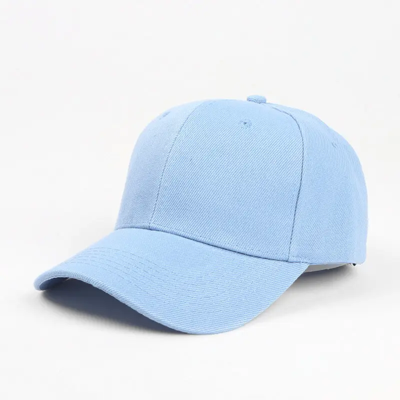 Cheap Basic Solid Color Velcro Baseball Cap 18 SKU 17 浅蓝色